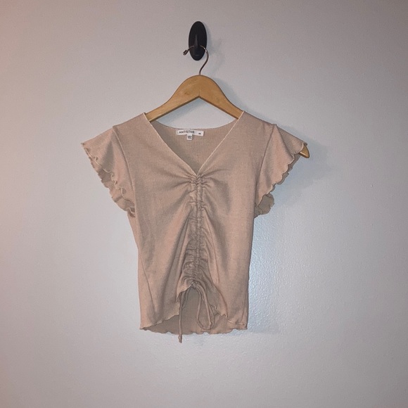 Antistar Tops - Antistar Butterfly Top Cream Color Size XS